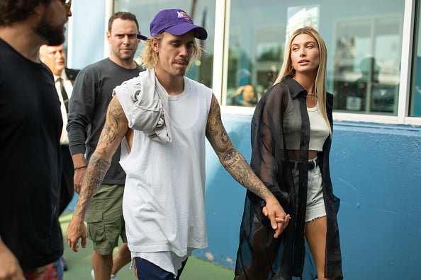 NEW YORK, NY - SEPTEMBER 06:  Justin Bieber and Hailey Baldwin are seen on the street attending John Elliott during New York Fashion Week SS19 on September 6, 2018 in New York City.  (Photo by Matthew Sperzel/Getty Images)