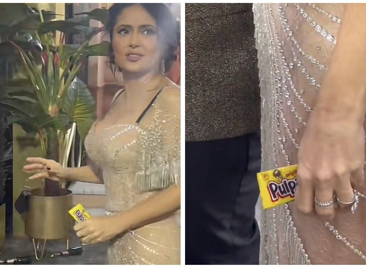 VIDEO: Sí, Salma Hayek llevó un Pulparindo a los Golden Globes