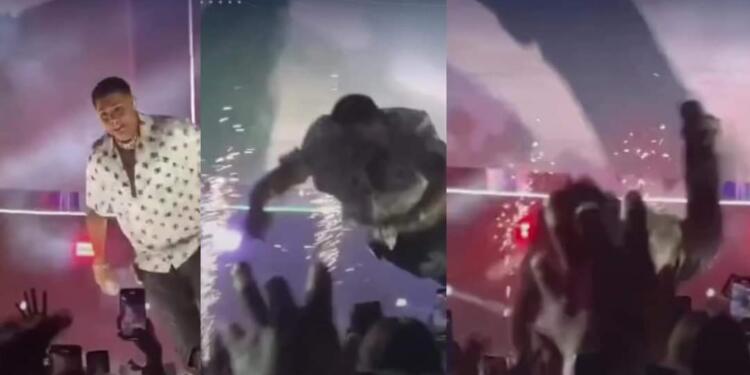 VIDEO: Eduin Caz se lanza al público y nadie lo agarra