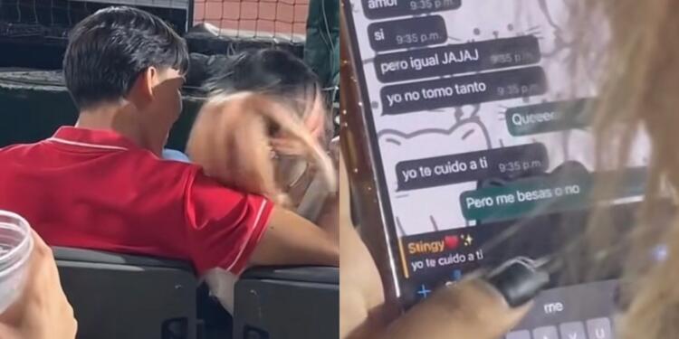 VIDEO: Joven habla con otros chicos mientras su novio está a su lado