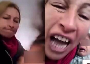VIDEO: Madre agrede a su hija en plena videollamada para vengarse del padre