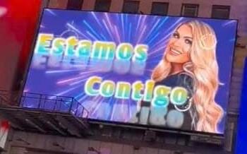 VIDEO: Aparece espectacular de apoyo para Wendy Guevara en Times Square