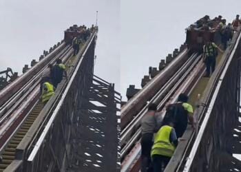 VIDEO: Visitantes quedan atrapados en juego mecánico de Six Flags en la CDMX