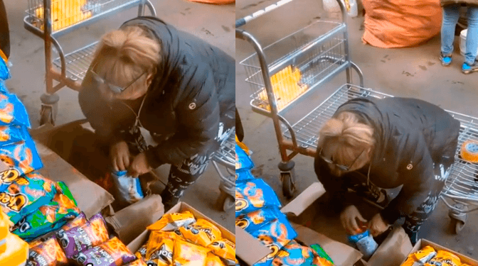 VIDEO: ¿Sabritas piratas? Captan a mujer empaquetando producto en la calle