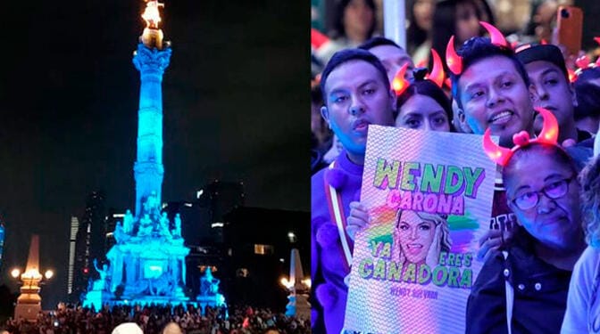 VIDEO: Fans de Wendy Guevara abarrotan el Ángel de la Independencia para festejar su victoria en LCDLF