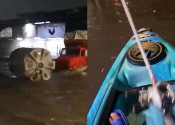 VIDEO: Captan otro tinaco y hasta un hombre en kayak circulando en las calles de Guadalajara tras fuertes lluvias