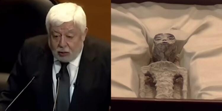 Jaime Maussán presenta dos cuerpos ‘no humanos’ en el Congreso mexicano