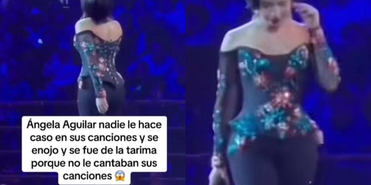 VIDEO: Ángela Aguilar se enoja y se baja del escenario porque el público no le hacía caso