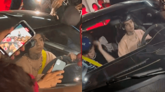 VIDEO: Fans ‘vandalizan’ el Porsche de Natanael Cano; así reaccionó el cantante