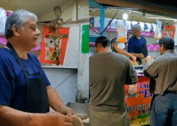 VIDEO: Taquero se hace viral por su parecido al presidente AMLO