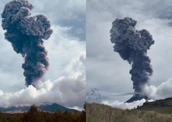 VIDEO: Fuerte explosión se registra en  volcán Popocatépetl