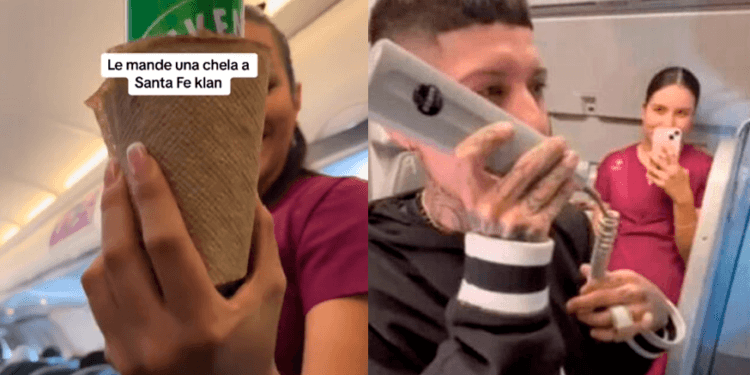VIDEO: Le regalan una cerveza a Santa Fe Klan en un avión y se anima a dar un mini concierto en pleno vuelo