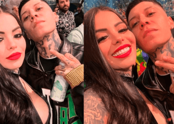VIDEO: Santa Fe Klan presume a su nueva novia en la pelea del Canelo
