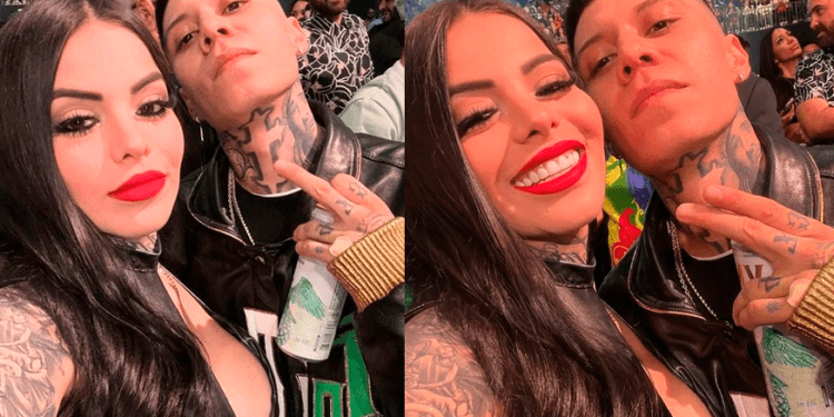 VIDEO: Santa Fe Klan presume a su nueva novia en la pelea del Canelo
