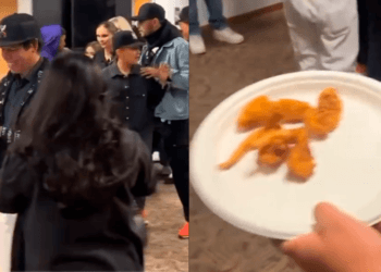 VIDEO: Se burlan Yahritza Martínez al ofrecerle ‘chicken nuggets’ en publico y los rechaza