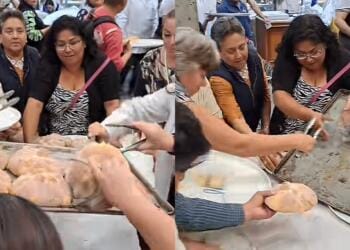 VIDEO: Clientes se pelean por piezas de pan de muerto de la Pastelería la Ideal