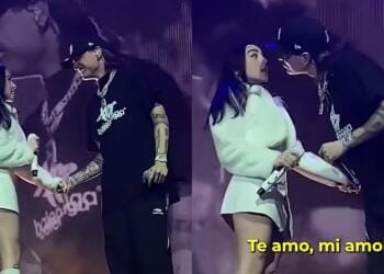 VIDEO: ‘Te amo mi amor’ Peso Pluma y Nicki Nicole confirman romance en pleno concierto