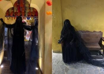 VIDEO: Mujer ‘sombra’ siembra el terror en calles de Oaxaca en Día de Muertos