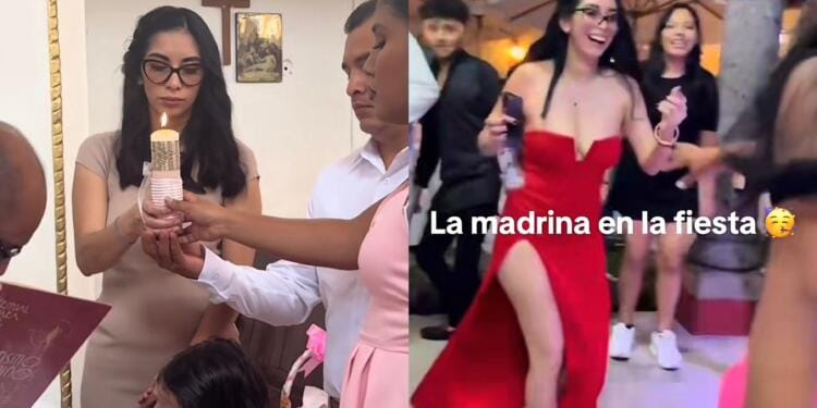 VIDEO: Madrina de bautizo se roba las miradas en redes
