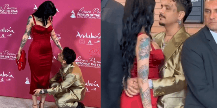 VIDEO: Christian Nodal sorprende con romántico gesto hacia Cazzu en plena alfombra roja de los Latin Grammy