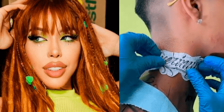 VIDEO: Fan se hace viral por tatuarse el nombre de Yeri MUA en el cuello