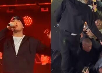 VIDEO: Critican a Peso Pluma por lanzarle agua en la cara a un fan en pleno concierto