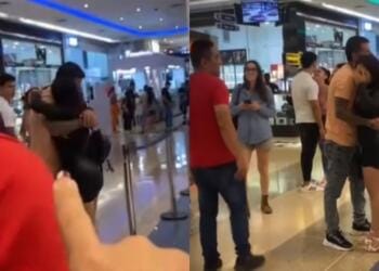 VIDEO: Joven le dice a su novio que irá al hospital a cuidar a su mamá y él se la encuentra con el otro afuera del cine