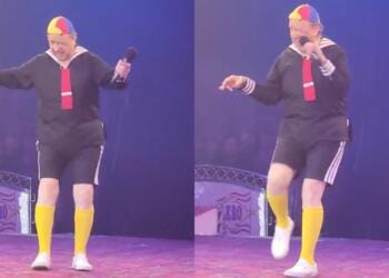 VIDEO: Carlos Villagrán ‘Kiko’ saca los prohibidos en pleno show; en redes aplauden su destreza