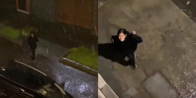 VIDEO: Joven visita a su novio en plena lluvia porque se sentía mal