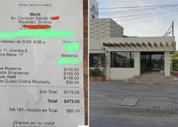 Critican a restaurante Mané luego de que un mesero regresó propina porque faltaban 6 pesos para el 10%