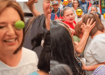 VIDEO: Le lanzan limonazo a Xóchitl Gálvez en mercado de CDMX