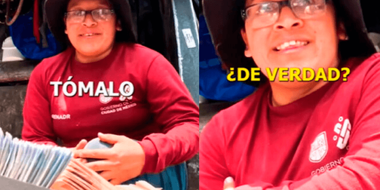 VIDEO: Influencer regala medio millón de pesos a una mujer recolectora de basura