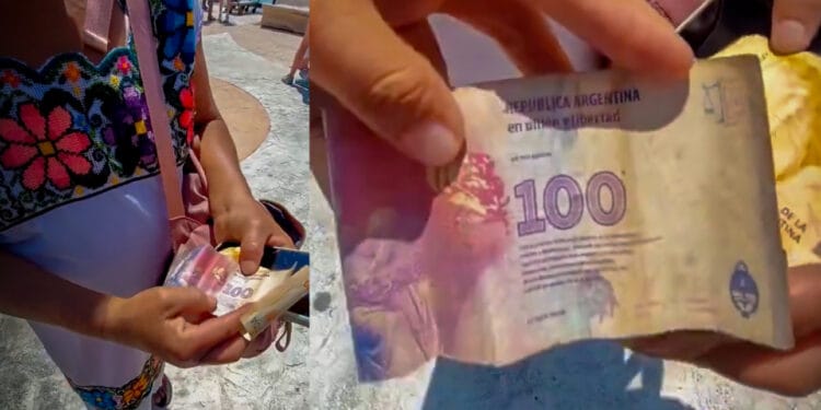 VIDEO: Estafan a mujer artesana en Yucatán; turista le aseguraba que moneda argentina vale igual que el peso mexicano