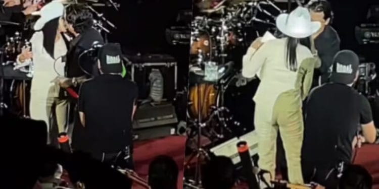 Christian Nodal se hace viral en redes por supuestamente besar a fan en su concierto