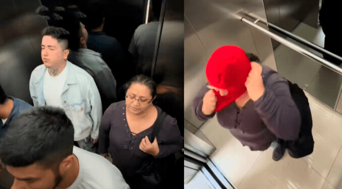 VIDEO: Jóvenes se ponen pasamontañas en elevador para ver la reacción de las personas