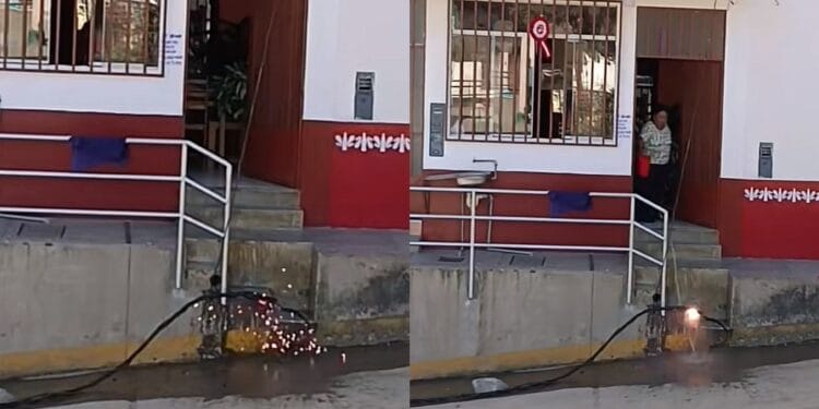 Abuelita intenta apagar cable de alta tensión con agua en Honduras; video se vuelve viral