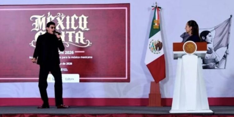 VIDEO: No es IA es México «El Bogueto» aparece cantando en La Mañanera junto a la Presidenta