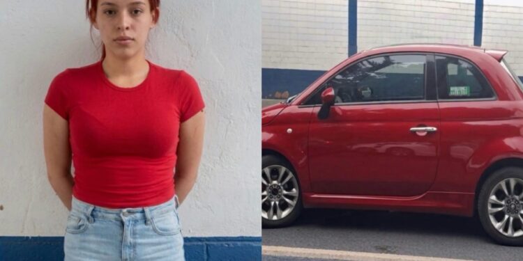 Mujer es detenida tras conducir un automóvil con reporte de robo que presuntamente recibió como regalo de su novio