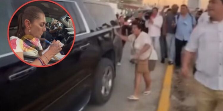 Mujer confronta a Claudia Sheinbaum en Tamaulipas y le exige resolver conflicto por un terreno
