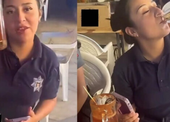 Policía de Oaxaca renuncia tras ser exhibida tomando cerveza con el uniforme