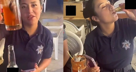 Policía de Oaxaca renuncia tras ser exhibida tomando cerveza con el uniforme