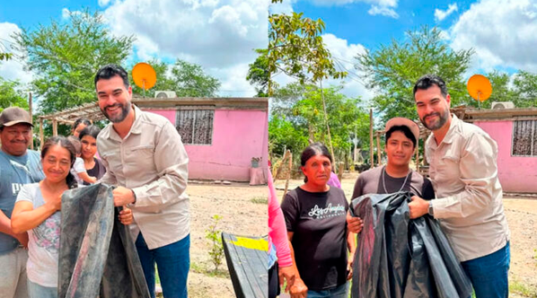 Diputado de Morena entrega hules para las lluvias y desata burlas y críticas en redes social