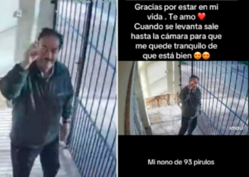 VIDEO: Abuelito de 93 años saluda todos los días a la cámara de seguridad para que su nieto sepa que está bien