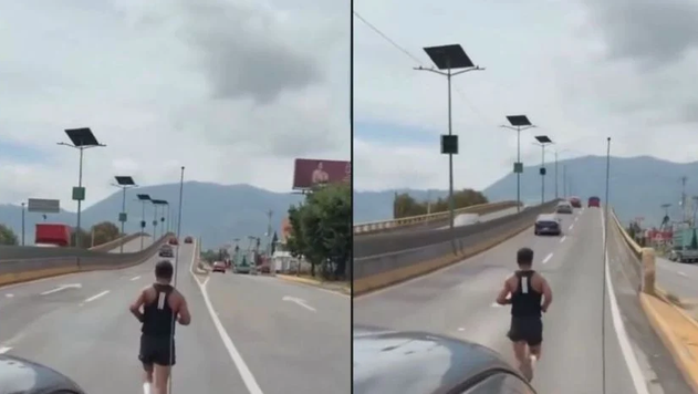 VIDEO: Influencer desata críticas por ejercitarse en plena carretera de Edomex