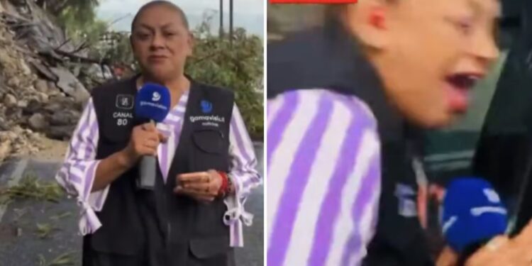Camioneta impacta a reportera durante transmisión en vivo en Monterrey