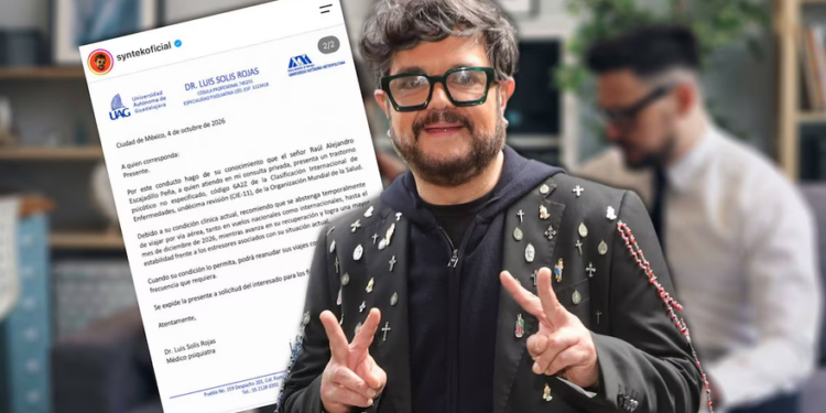 Aleks Syntek cancela gira en Europa por recomendación psiquiátrica: ‘Presenta un trastorno psicótico’